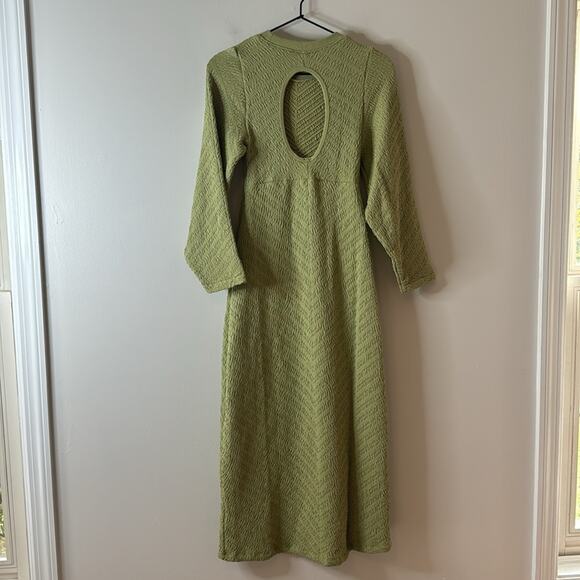 Free People NEW Medium/Large Midi Sweater Dress Gabby Seamless Green - Picture 4 of 5